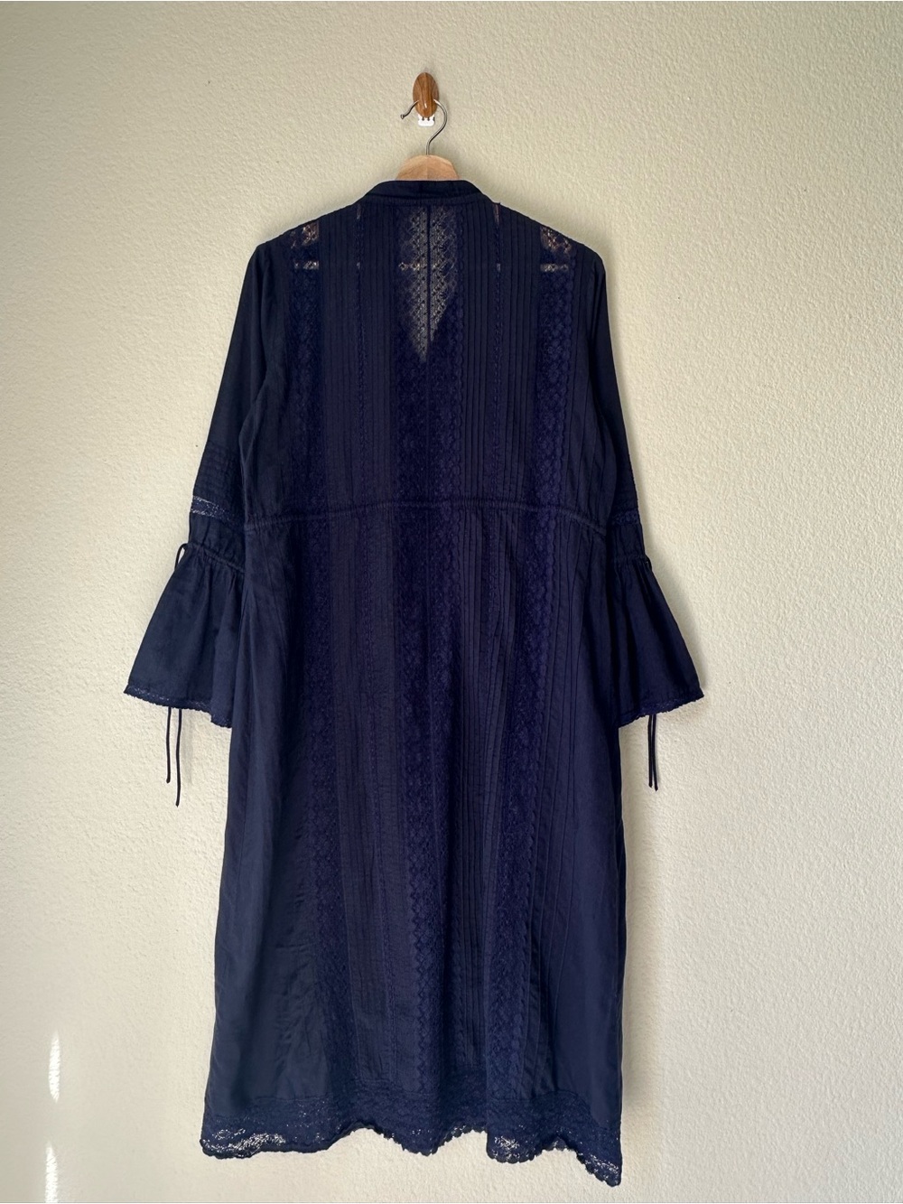 Urban Research ROSSO Navy Lace Cotton Midi Dress Free Size Japan - Picture 11 of 13